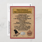 女性のカーボーイ10コマンドはがき ポストカード (正面/裏面)