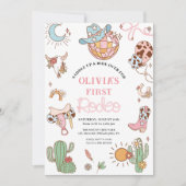 女性のカーボーイ1stバースデーディスコロデオパーティー セーブザデート (正面)