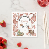 女性のカーボーイ1stロデオカウプリント誕生日 スタンダードカクテルナプキン (インサイチュ)