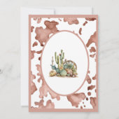 女性のカーボーイ1stロデオカウプリント誕生日 招待状 (裏面)