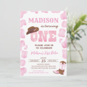 女性のカーボーイ1stロデオファースト誕生日招待状 招待状 (スタンド正面)