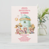 女性のカーボーイ1stロデオファースト誕生日 招待状 (スタンド正面)