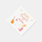 女性のカーボーイ1th誕生日ファーストロデオ スタンダードカクテルナプキン (角)