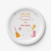 女性のカーボーイ1th誕生日ファーストロデオ ペーパープレート (正面)