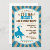 女性のカーボーイ3rd誕生日パーティーガール招待状 招待状 (正面/裏面)