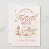 女性のカーボーイ40thロデオ誕生日招待状 招待状 (正面)