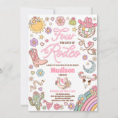 女性のカーボーイ4th誕生日4ロデオパーティーの愛 招待状 (正面)