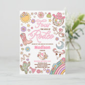 女性のカーボーイ4th誕生日4ロデオパーティーの愛 招待状 (スタンド正面)