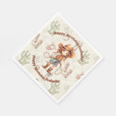 女性のカーボーイ5th誕生日Bash招待状 スタンダードランチョンナプキン (角)