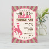 女性のカーボーイ8thバースデーパーティガール招待状 招待状 (スタンド正面)