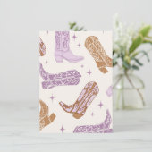 女性のカーボーイ「エンドピース」ハイチェアバンティングバナーカード 招待状 (スタンド正面)