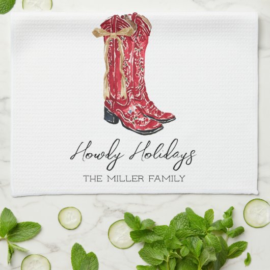 女性のカーボーイ キッチンタオル (折り畳み)