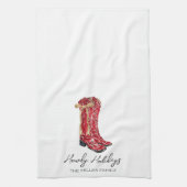 女性のカーボーイ キッチンタオル (縦)