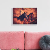 女性のカーボーイ キャンバスプリント (インサイチュ (リビング))