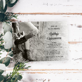 女性のカーボーイ&サンフラワーズカントリーウエスタンキンセアニラ 招待状