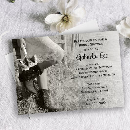 女性のカーボーイ&サンフラワーズカントリーランチブライダルシャワー 招待状