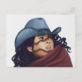 女性のカーボーイ シーズンポストカード