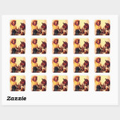 女性のカーボーイ スクエアシール (シート)