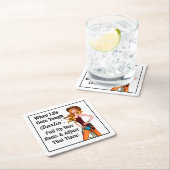 「女性のカーボーイ・ディヴァ」 スクエアペーパーコースター (インサイチュ)