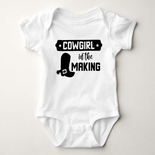 女性のカーボーイ ベビーボディスーツ (正面)