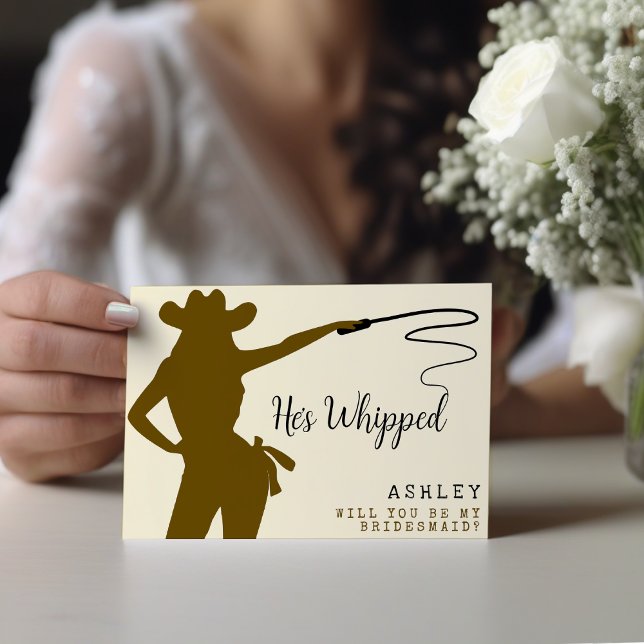 女性のカーボーイ・ホイップ彼はブリーズメイド提案を泡立てた (Cowgirl Whip He's Whipped Bridesmaid Proposal
)