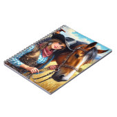 女性のカーボーイ&ホースウェスタン ノートブック (左側)