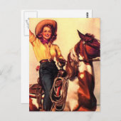 女性のカーボーイ ポストカード (正面/裏面)