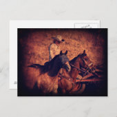 女性のカーボーイ ポストカード (正面/裏面)