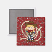 女性のカーボーイ マグネット (正面/裏面)