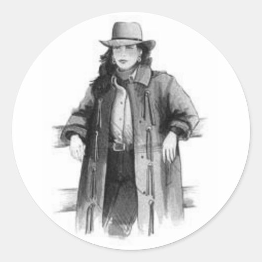 女性のカーボーイ ラウンドシール (正面)