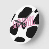 女性のカーボーイ ラウンド壁時計 (傾斜)