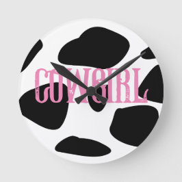 女性のカーボーイ ラウンド壁時計