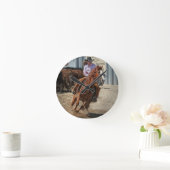 女性のカーボーイ ラウンド壁時計 (ホーム)