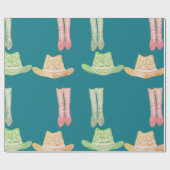 女性のカーボーイ ラッピングペーパー (フラット)