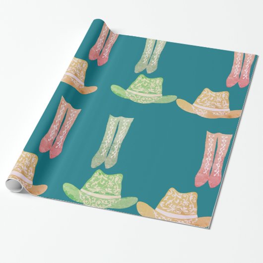 女性のカーボーイ ラッピングペーパー (アンロールド)