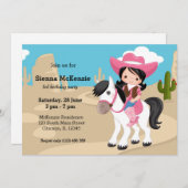 女性のカーボーイ 招待状 (正面/裏面)