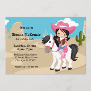 女性のカーボーイ 招待状