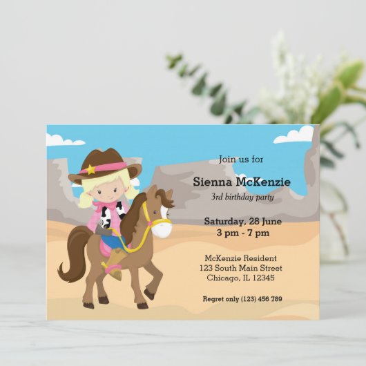 女性のカーボーイ 招待状 (スタンド正面)