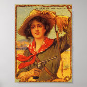 女性のカーボーイ「牧場の女王」ヴィンテージポスター ポスター (正面)