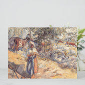 女性のカーボーイ(牧草地の子ども) カード (スタンド正面)