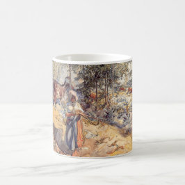 女性のカーボーイ（牧草地の子ども） コーヒーマグカップ