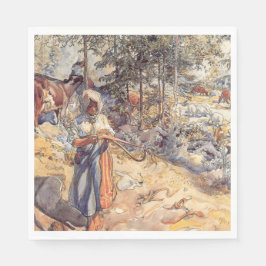 女性のカーボーイ（牧草地の子ども） スタンダードランチョンナプキン