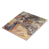 女性のカーボーイ(牧草地の子ども) タイル (側面)