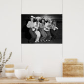 女性のカーボーイ、白黒、古い写真ヴィンテージ ポスター (キッチン)