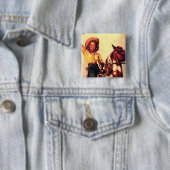 女性のカーボーイ 缶バッジ (インサイチュ)