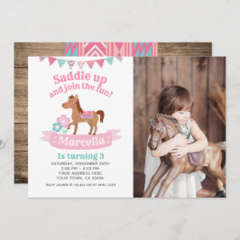 女性のカーボーイ、馬の誕生日招待状（写真あり） 招待状