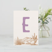 女性のカーボーイ「E」ハイチェアバンティングバナーカード 招待状 (スタンド正面)