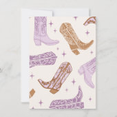 女性のカーボーイ「E」ハイチェアバンティングバナーカード 招待状 (裏面)