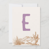 女性のカーボーイ「E」ハイチェアバンティングバナーカード 招待状 (正面)