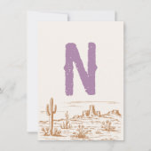 女性のカーボーイ「N」ハイチェアバンティングバナーカード 招待状 (正面)